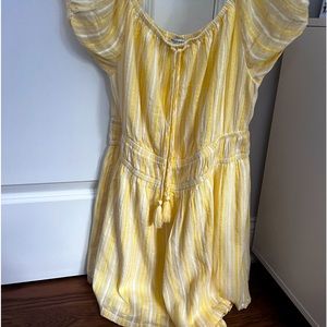 Yellow and white romper from American Eagle size large